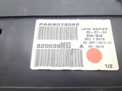 Pezzo di ricambio per auto di seconda mano pannello degli strumenti per renault megane ii sedán (lm0/1_) 1.5 dci (lm0f, lm0t, lm2b) riferimenti oem iam 8200399693a  