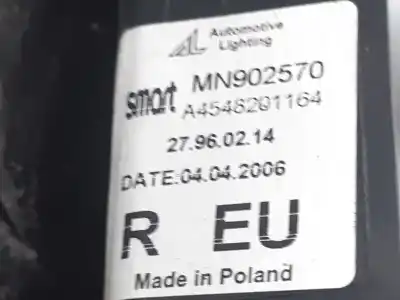Pezzo di ricambio per auto di seconda mano luci posteriori destra per smart forfour forfour 47 kw riferimenti oem iam a4548201164  
