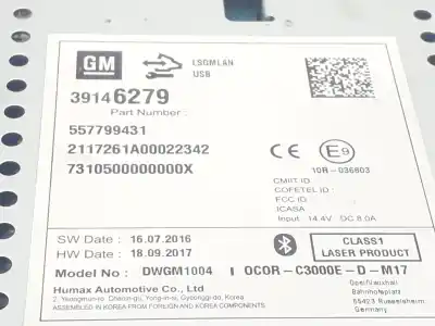 Pezzo di ricambio per auto di seconda mano impianto audio / radio cd per opel corsa e expression riferimenti oem iam 39146279