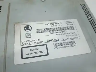 Second-hand car spare part audio system / radio cd for skoda fabia combi (5j5) ambition oem iam references 5j0035161d