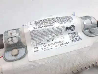 Recambio de automóvil de segunda mano de airbag cortina delantero derecho para vw golf vi (5k1) 1.2 tsi referencias oem iam 5k6880742f  