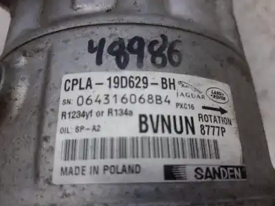 Peça sobressalente para automóvel em segunda mão COMPRESSOR DE AR CONDICIONADO A/A A/C por LAND ROVER RANGE ROVER EVOQUE  Referências OEM IAM LR112585  
