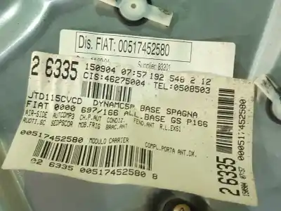 Pezzo di ricambio per auto di seconda mano alzacristalli anteriore destro per fiat stilo (192) 1.9 jtd cat riferimenti oem iam 0046831654  