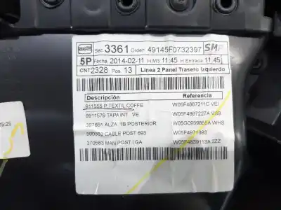 Gebrauchtes Autoersatzteil türverkleidung hinten links zum seat leon (5f1) 1.6 tdi oem-iam-referenzen 5f0732397  