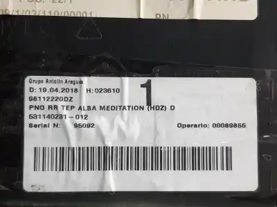 Peça sobressalente para automóvel em segunda mão forra / revestimento da porta traseira direita por citroen c4 cactus shine referências oem iam 98112220dz  