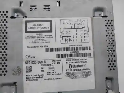 Pezzo di ricambio per auto di seconda mano IMPIANTO AUDIO / RADIO CD per SEAT LEON ST (5F8)  Riferimenti OEM IAM 5F0035869B  
