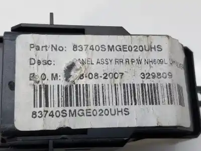 Автозапчастина б/у управління склами задніх правіх для honda civic berlina 5 (fk) 2.2 i-ctdi comfort посилання на oem iam 35770smge02