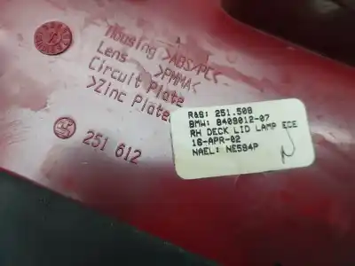 Peça sobressalente para automóvel em segunda mão farolim interior traseiro direito por bmw x5 (e53) 3.0i referências oem iam 040901207  