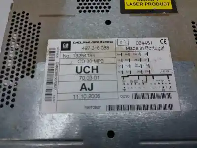 Pezzo di ricambio per auto di seconda mano impianto audio / radio cd per opel corsa d sport riferimenti oem iam 13254184  