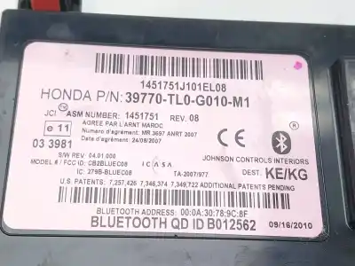 Автозапчасти б/у электронный модуль за honda accord viii (cu) 2.2 i-dtec (cu3) ссылки oem iam 39770tl0g010  