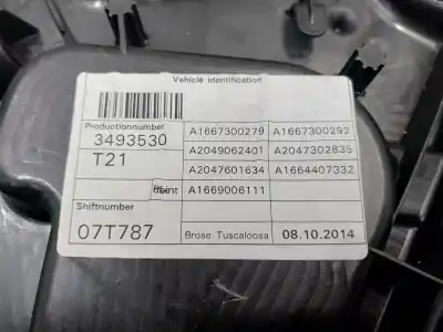 Автозапчасти б/у задний правый стеклорегулятор за mercedes-benz clase m (w166) ml 350 bluetec 4-matic (166.024, 166.023) ссылки oem iam a1667300279