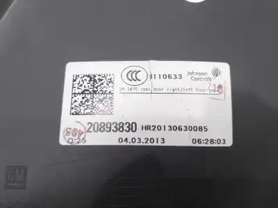 Gebrauchtes Autoersatzteil türverkleidung hinten rechts zum opel zafira tourer 2.0 16v cdti oem-iam-referenzen 39104820  