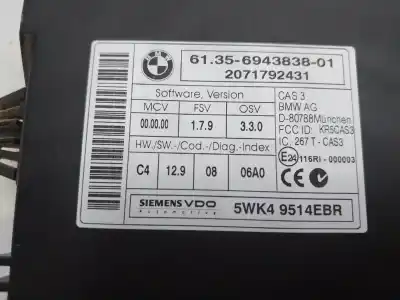 Peça sobressalente para automóvel em segunda mão módulo eletrônico por bmw x5 (e70) 3.0d referências oem iam 61356943838  