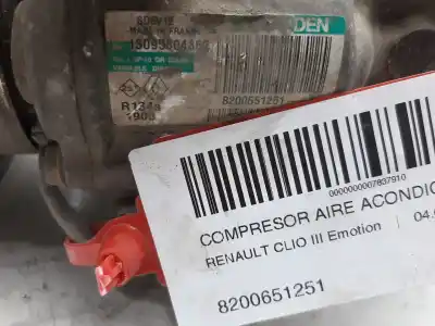 Second-hand car spare part air conditioning compressor for renault clio iii emotion oem iam references 8200651251  