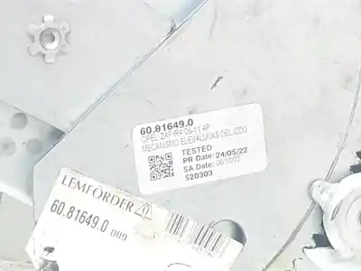 Piesă de schimb auto la mâna a doua mecanism acționare geam fațã stânga pentru opel zafira b enjoy referințe oem iam 93184842