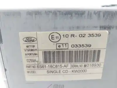 Second-hand car spare part audio system / radio cd for ford fusion (cbk) ambiente oem iam references 6s6118c815af  