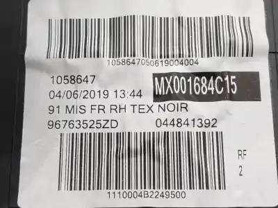 Peça sobressalente para automóvel em segunda mão forra / revestimento da porta dianteira direita por peugeot 2008 (--.2013->) signature referências oem iam 96763525zd