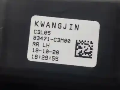 Second-hand car spare part rear left window regulator for ssangyong korando amber 4x2 136 cv / 100 kw oem iam references 7346037000