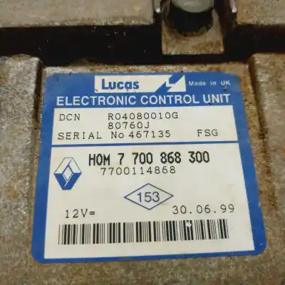Second-hand car spare part ecu engine control for renault kangoo (f/kc0) rn/alap modell (kcoa/c/d/e/h/u) 54 cv / 40 kw oem iam references 7700868300   Second-hand car spare part ecu engine control for renault kangoo (f/kc0) rn/alap modell (kcoa/c/d/e/h/u) 54 cv / 40 kw oem iam references 7700868300