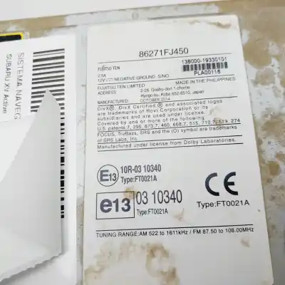 Second-hand car spare part gps navigation system for subaru xv active oem iam references 86271fj450  