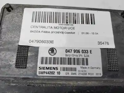 Piesă de schimb auto la mâna a doua unitate de control motor ecu pentru skoda fabia (6y2/6y3) azf referințe oem iam 047906033e  