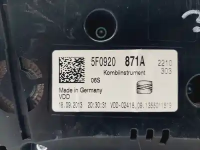 Автозапчастина б/у панель інструментів для seat leon (5f1) 2.0 tdi посилання на oem iam 5f0920871a  