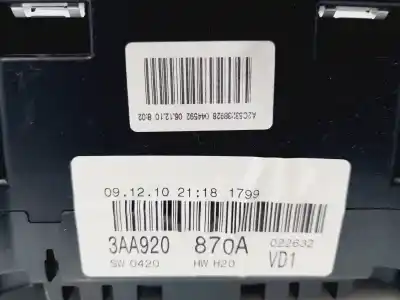 Автозапчасти б/у приборная доска за vw passat b7 (362) 1.6 tdi ссылки oem iam 3aa920870a  