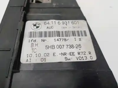Peça sobressalente para automóvel em segunda mão COMANDO DE SOFAGEM (CHAUFFAGE / AR CONDICIONADO) por BMW SERIE 3 BERLINA (E46)  Referências OEM IAM 64116931601  
