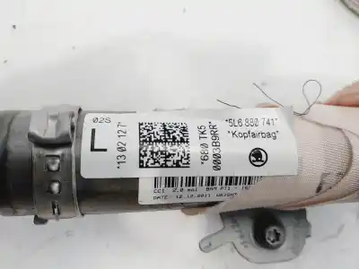 Peça sobressalente para automóvel em segunda mão airbag de cortina dianteiro esquerdo por skoda yeti (5l) 2.0 tdi referências oem iam 5l6880741