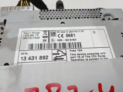 Second-hand car spare part audio system / radio cd for opel corsa d expression oem iam references 13431892  