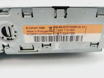 Gebrauchtes Autoersatzteil audiosystem / radio-cd zum peugeot 407 sw sr confort oem-iam-referenzen 9660647677  