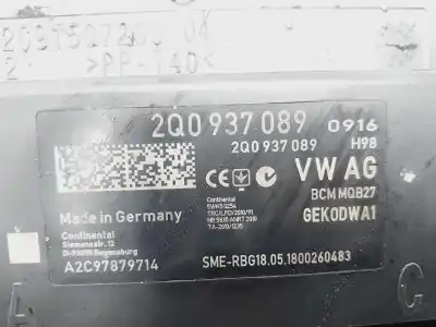 Second-hand car spare part electronic module for seat arona fr oem iam references 2q0937089  