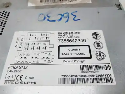 Second-hand car spare part audio system / radio cd for fiat punto (199) easy oem iam references 7355642340  