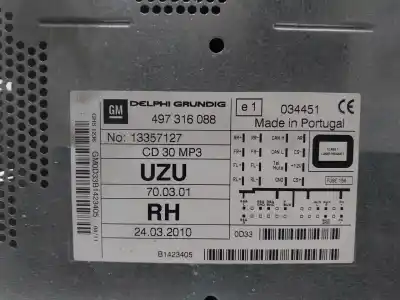 Second-hand car spare part audio system / radio cd for opel corsa d essentia oem iam references 13357127  