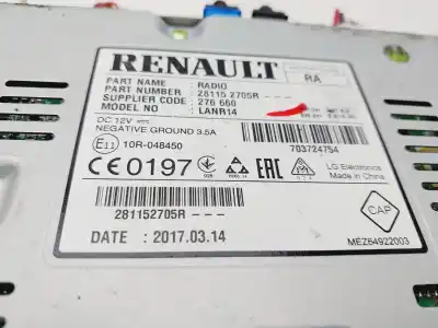 Pezzo di ricambio per auto di seconda mano impianto audio / radio cd per renault kadjar intens riferimenti oem iam 281152705r  