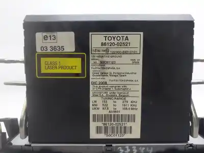 Second-hand car spare part audio system / radio cd for toyota auris active oem iam references 8612002521