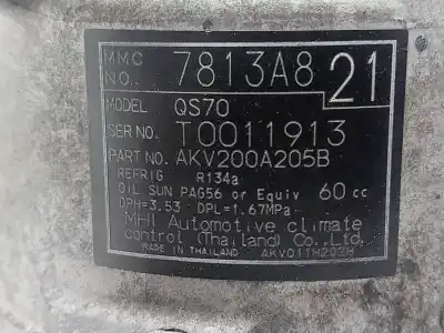 Pezzo di ricambio per auto di seconda mano compressore aria condizionata per mitsubishi asx (ga0w) kaiteki 2wd riferimenti oem iam 7813a821   Pezzo di ricambio per auto di seconda mano compressore aria condizionata per mitsubishi asx (ga0w) kaiteki 2wd riferimenti oem iam 7813a821
