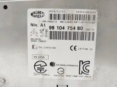 Peça sobressalente para automóvel em segunda mão sistema de áudio / rádio cd por peugeot 308 access referências oem iam 9810475480  