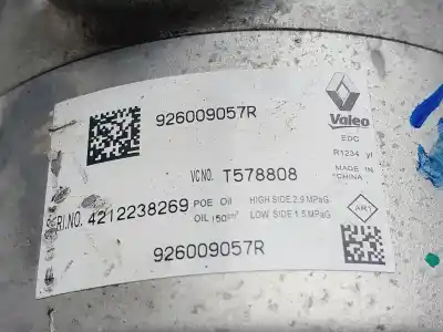 Peça sobressalente para automóvel em segunda mão compressor de ar condicionado a/a a/c por renault austral techno 199 cv / 147 kw referências oem iam 926009057r  