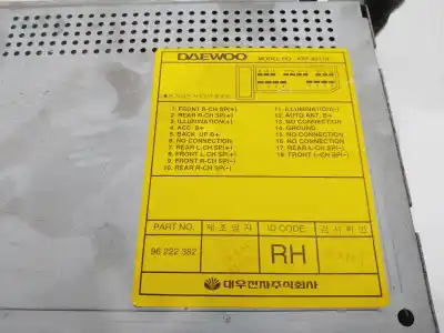Pezzo di ricambio per auto di seconda mano impianto audio / radio cd per daewoo lanos se riferimenti oem iam 96222382  