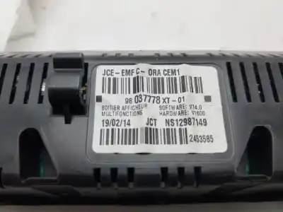 Second-hand car spare part multifunction display for citroen c3 collection oem iam references 98037778xt  