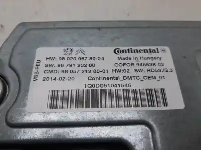 Second-hand car spare part start/stop control unit for citroen c3 collection oem iam references 9802096780