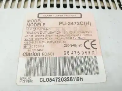Second-hand car spare part AUDIO SYSTEM / RADIO CD for CITROEN XSARA BREAK 1.4 HDi Vivace OEM IAM references 96476989XT  