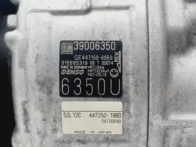 Peça sobressalente para automóvel em segunda mão compressor de ar condicionado a/a a/c por opel corsa e excellence ecoflex 116 cv / 85 kw referências oem iam 39006350  