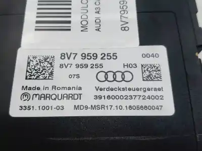 Second-hand car spare part electronic module for audi a3 cabrio (8ve) design edition oem iam references 8v7959255  