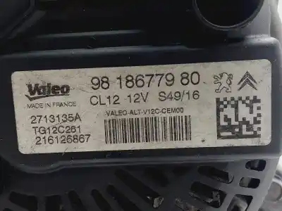 Автозапчастина б/у генератор для citroen c4 picasso/spacetourer feel 12v e-thp / puretech] посилання на oem iam 9818677980  