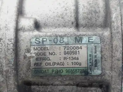 Peça sobressalente para automóvel em segunda mão compressor de ar condicionado a/a a/c por chevrolet matiz s referências oem iam 96858722  