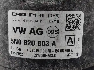 Peça sobressalente para automóvel em segunda mão compressor de ar condicionado a/a a/c por seat ibiza (6j5) reference referências oem iam 5n0820803a