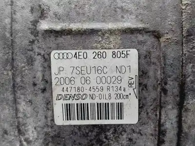 Second-hand car spare part air conditioning compressor for audi a8 (4e2) 4.2 quattro oem iam references 4e0260805f  