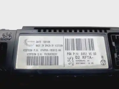 Pièce détachée automobile d'occasion commande de climatisation / chauffage pour peugeot 407 sw sr confort références oem iam 96573326yw